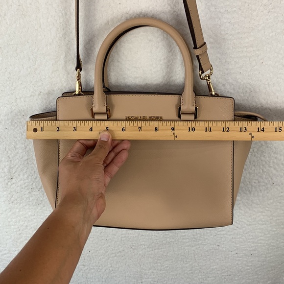 Michael Kors Selma Handbag Women’s Medium Dark Khaki Saffiano Leather Tote - Picture 15 of 16